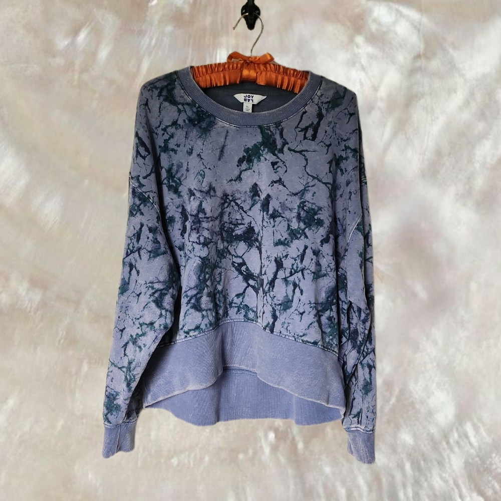 Joylab Blue Acidwash Cropped Sweatshirt